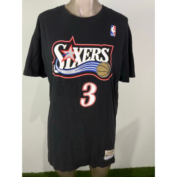 Mitchell & Ness Other - Philadelphia 76ers Allen Iverson Mitchell & Ness Black Hardwood Classics Stitch